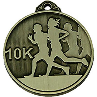 10K running medals 50mm