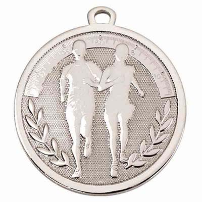 Silver running medals 45mm