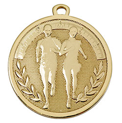 Gold running medals