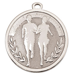 Silver running medals