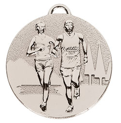 Silver running medals