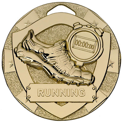 Gold Shield Running Medal 50mm