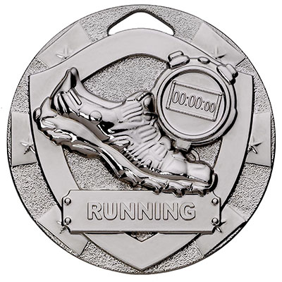Silver Shield Running Medal 50mm
