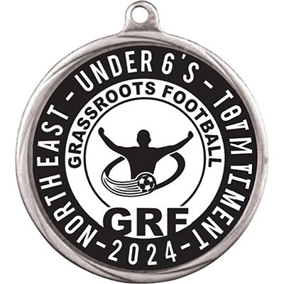 Custom Print Silver Medal 55mm