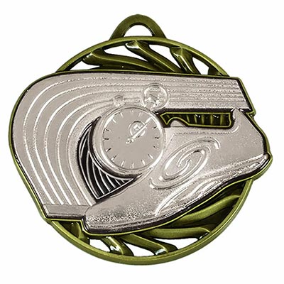 Silver Running Track Medal 50mm