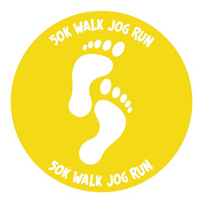 50K Walk Jog Run Centre 25mm